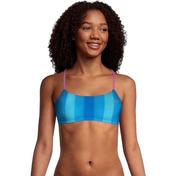 NEW Speedo Women's Swimsuit Top Bikini Strappy Back Demi X-SMALL - Picture 1 of 2